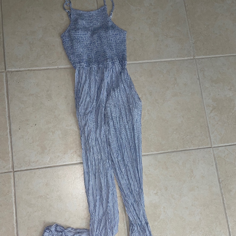 Romper (Blue and White)
